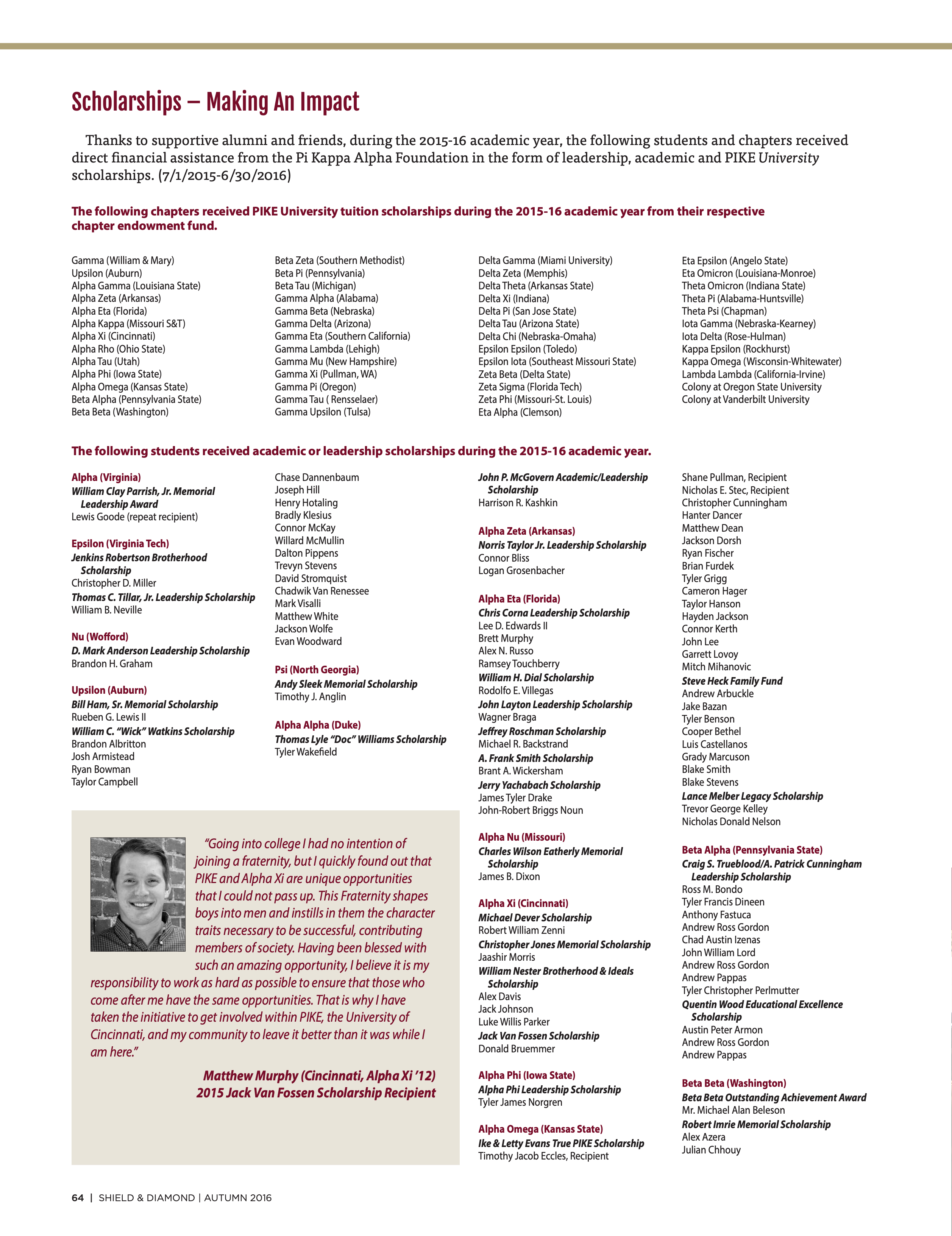 Scholarships- Making an Impact